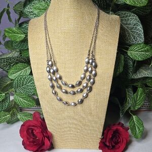 Elegant Silver Layered Necklace